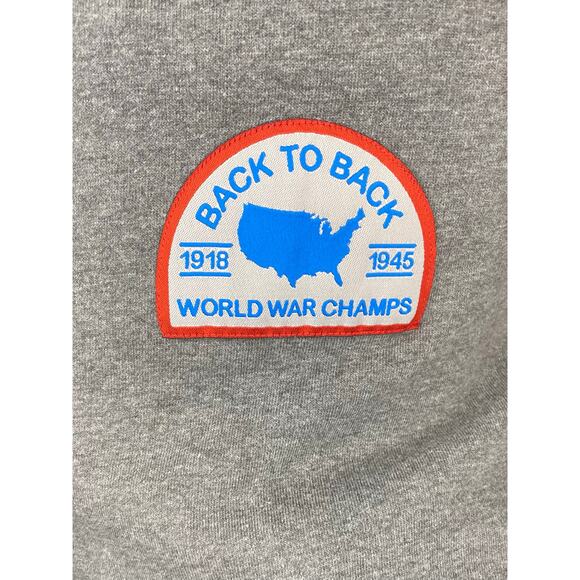 RG To Good Times Gray Crewneck Sweatshirt Sm Back to Back World War Champs Patch - Picture 1 of 7